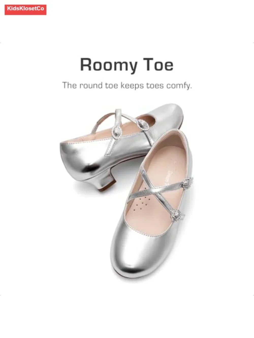 Girls Mary Jane Pumps with Low Heel for Weddings & Parties